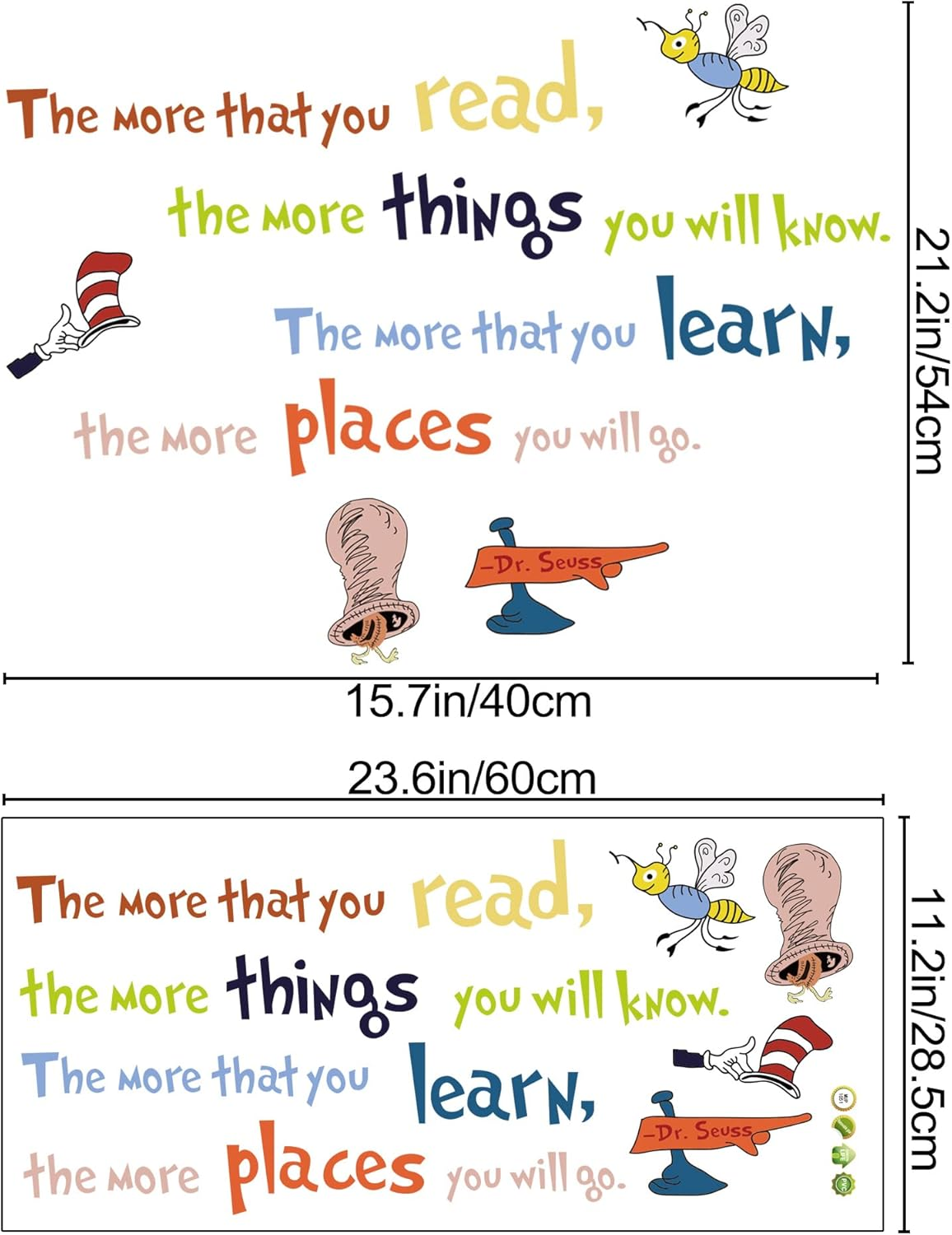 Removable Colorful Inspirational Quotes Wall Decal Learning Education Saying Wall Stickers Motivational Lettering Wall Art Decor for Kids Teens Bedroom Study Room Nursery Classroom image number 5