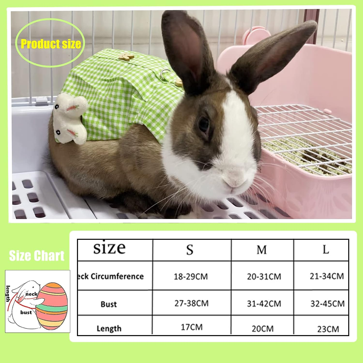 Guinea Pig Clothes,Soft Bunny Ferret Clothes with Pet Rabbit Harness and Leash Mini Hat Bag Cute Brooch for Kitten Small Animal Collars image number 3