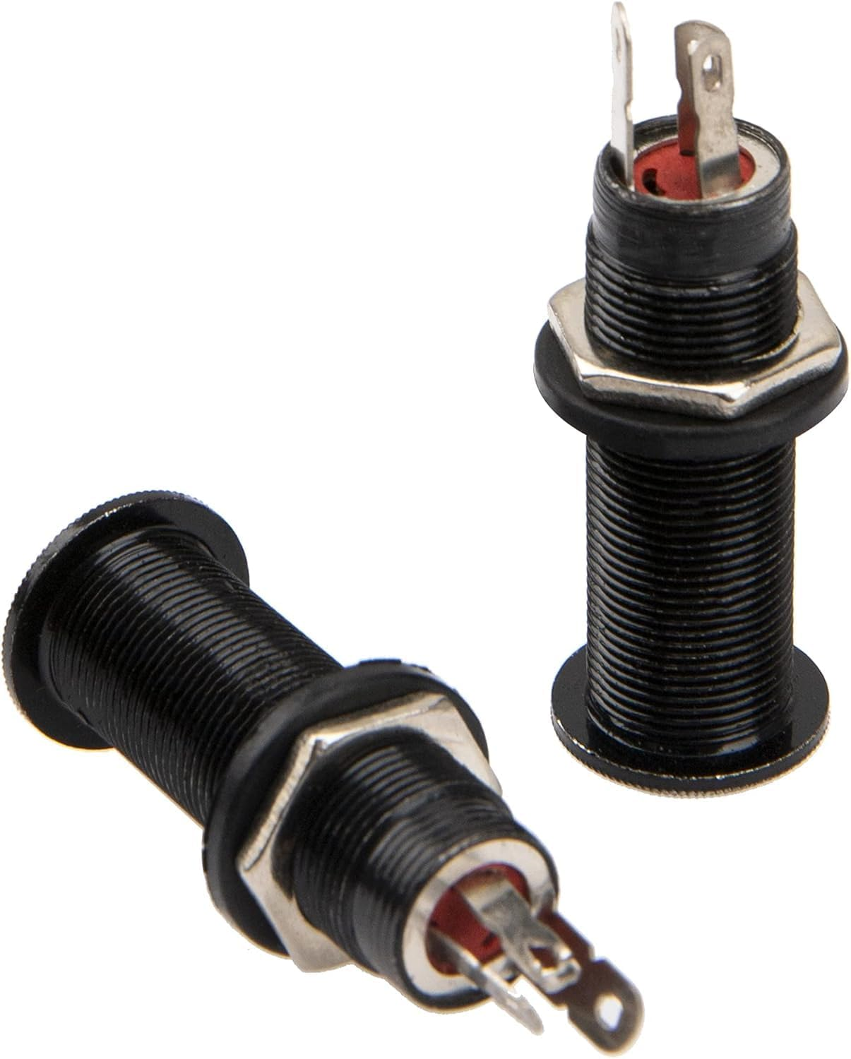 Coehaopikejack, Output Jack Input Plug Sockets Electric Guitar Bass, with 3 Pins 1/4 Inch Barrel Jack Input/Output Mono Guitar Parts & Accessories, Silver (Black) image number 4