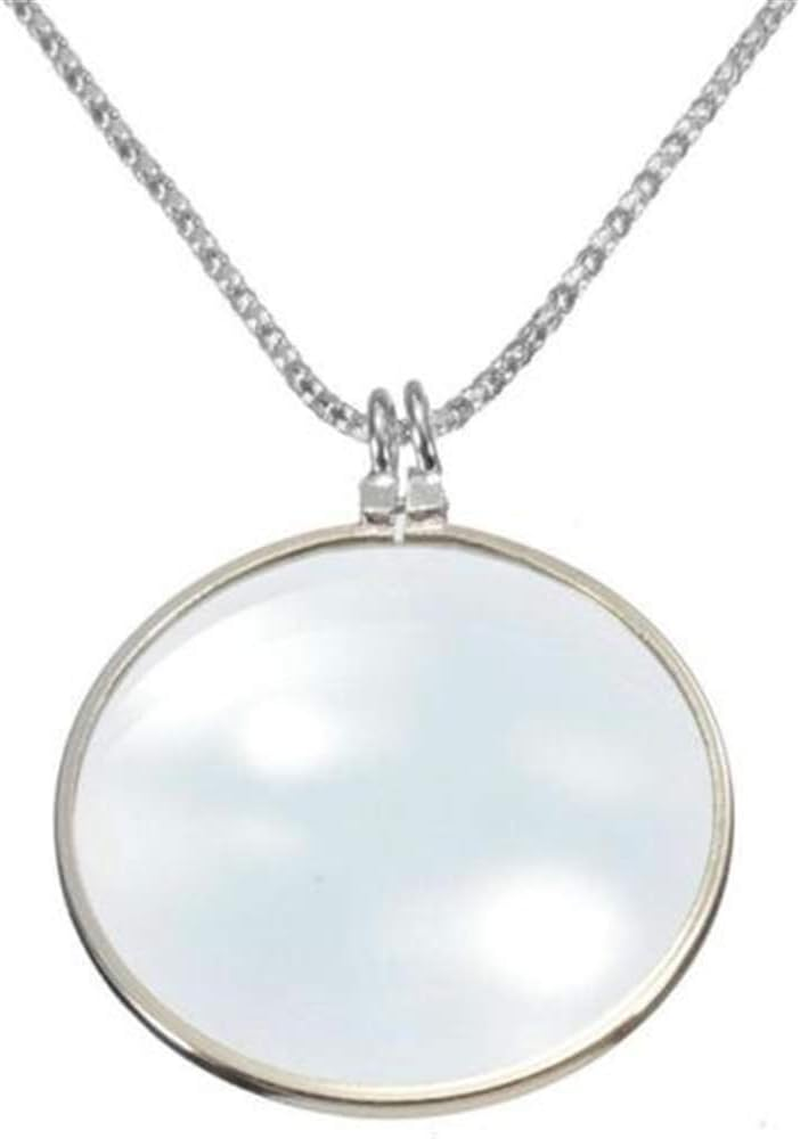 Meichoon Hanging Neck Reading Eye Glasses 5X Alloy Magnifier 2Pcs Set Women Reading Newspaper Gold and Silver UC30