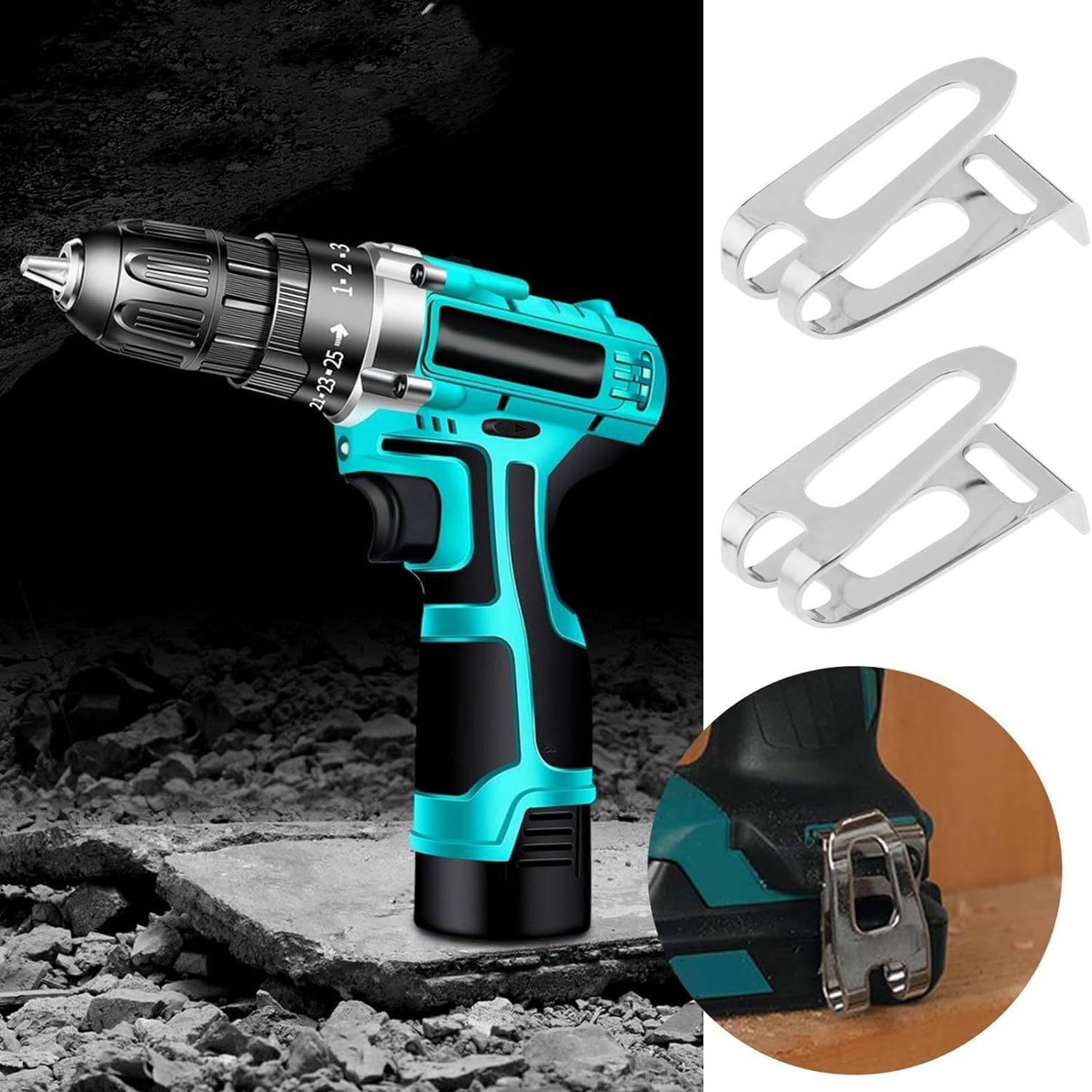 4PCS Belt Clip Hooks Compatible with Makita DHP480 DHP482 HP457 HP347 TD127 TD126 Hammer Impact Drills Power Tool with Screws 324705-1 346317-0 image number 2