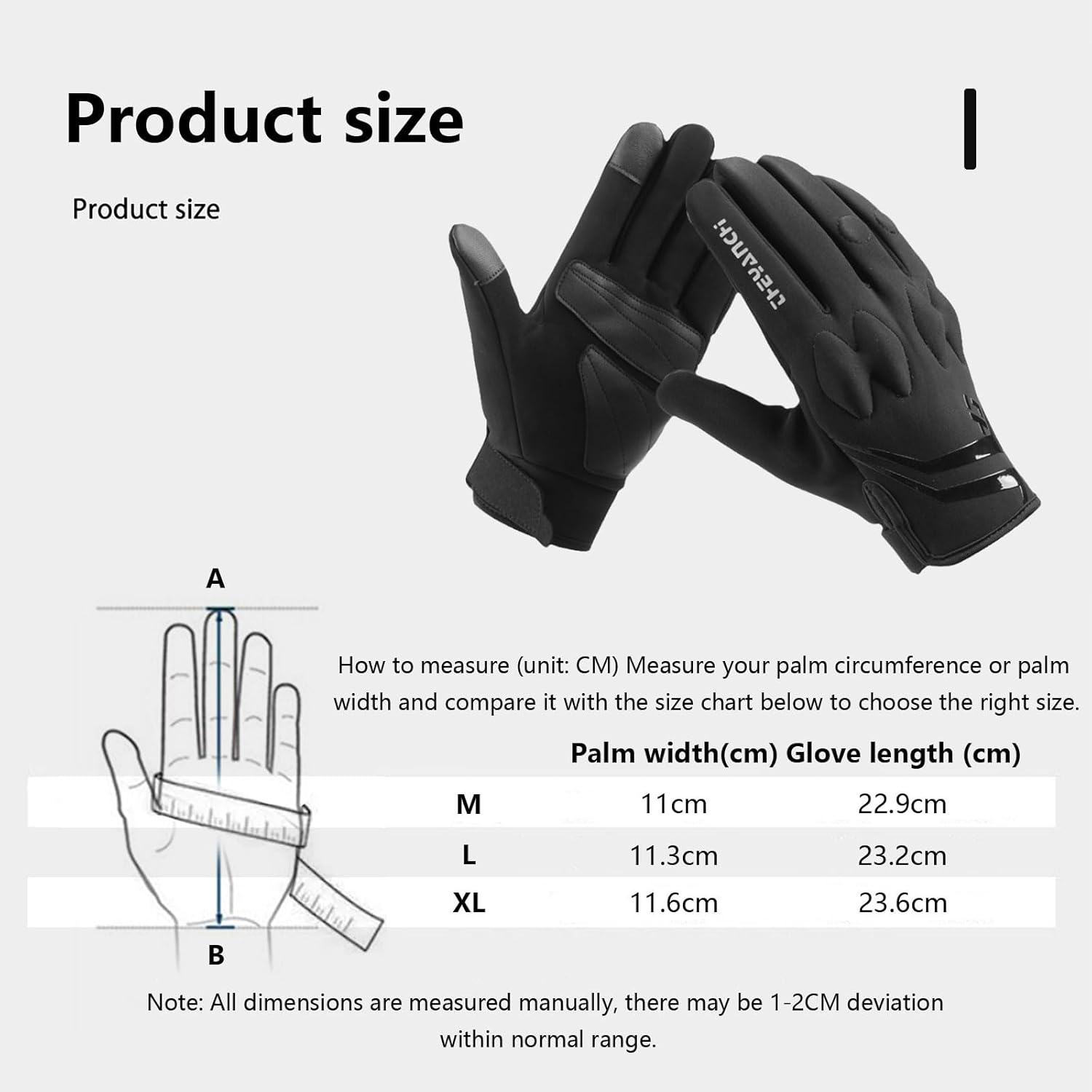 Men'S Winter Gloves Fleece Lining Waterproof Anti-Slip Windproof Cold Protection Cycling Mountaineering Fishing Unisex image number 3