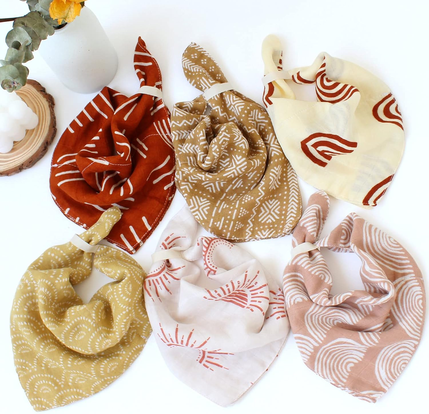 Lifetree Baby Washcloths Muslin 6 Pack, Muslin Squares Baby Face Towel and Washcloths for Bath, Soft Baby Muslin Cloths, Bibs for Girls & Boys 10.6 X 10.6Inch image number 2