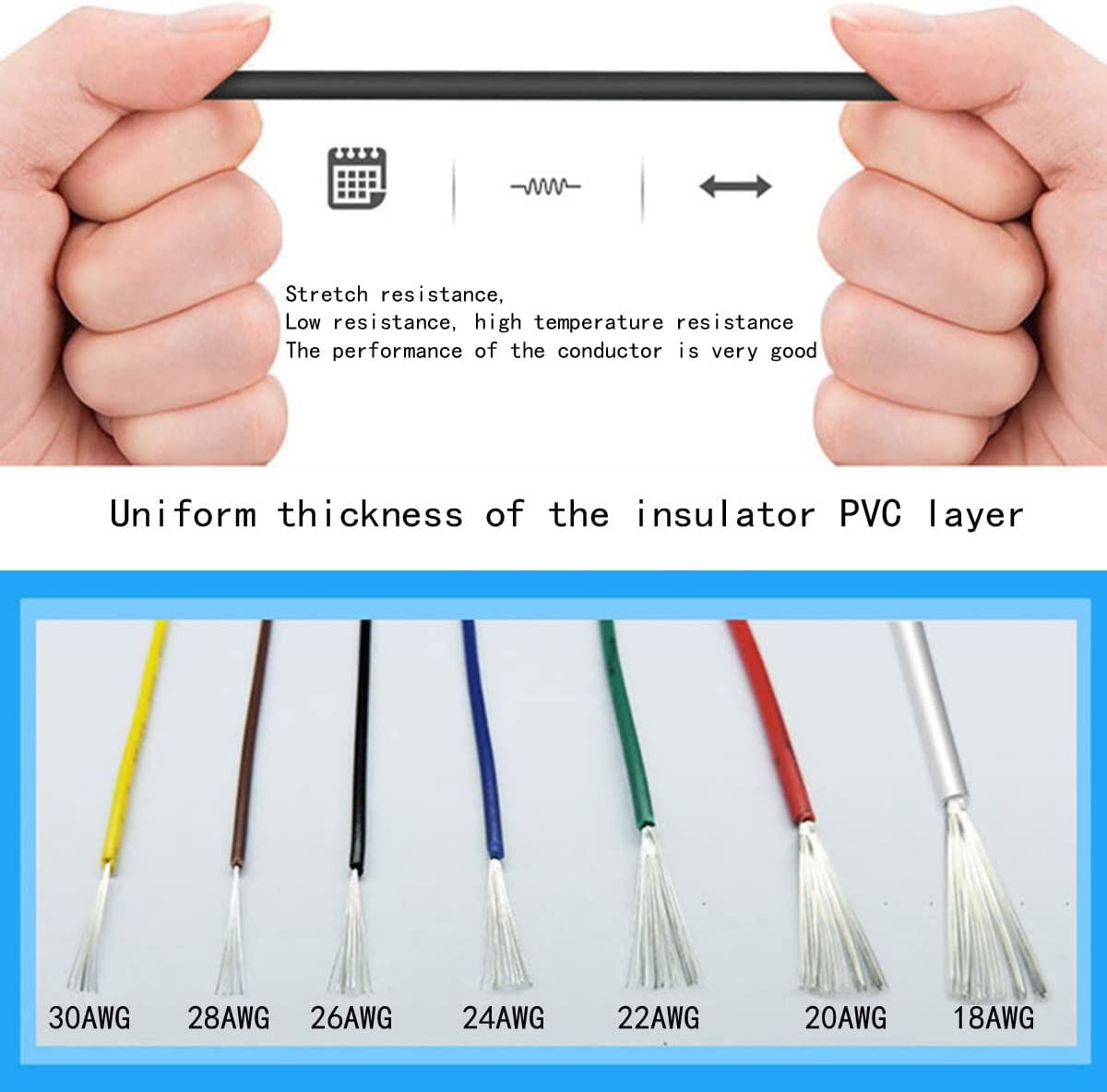 18AWG Flexible Silicon Cable - 7 Colors Electrical Wiring Kit, 7X20 Ft Spool, Heat Resistant Thick Solid Wire, DIY Easy to Work, Tin Plated with Tool Accessories image number 1