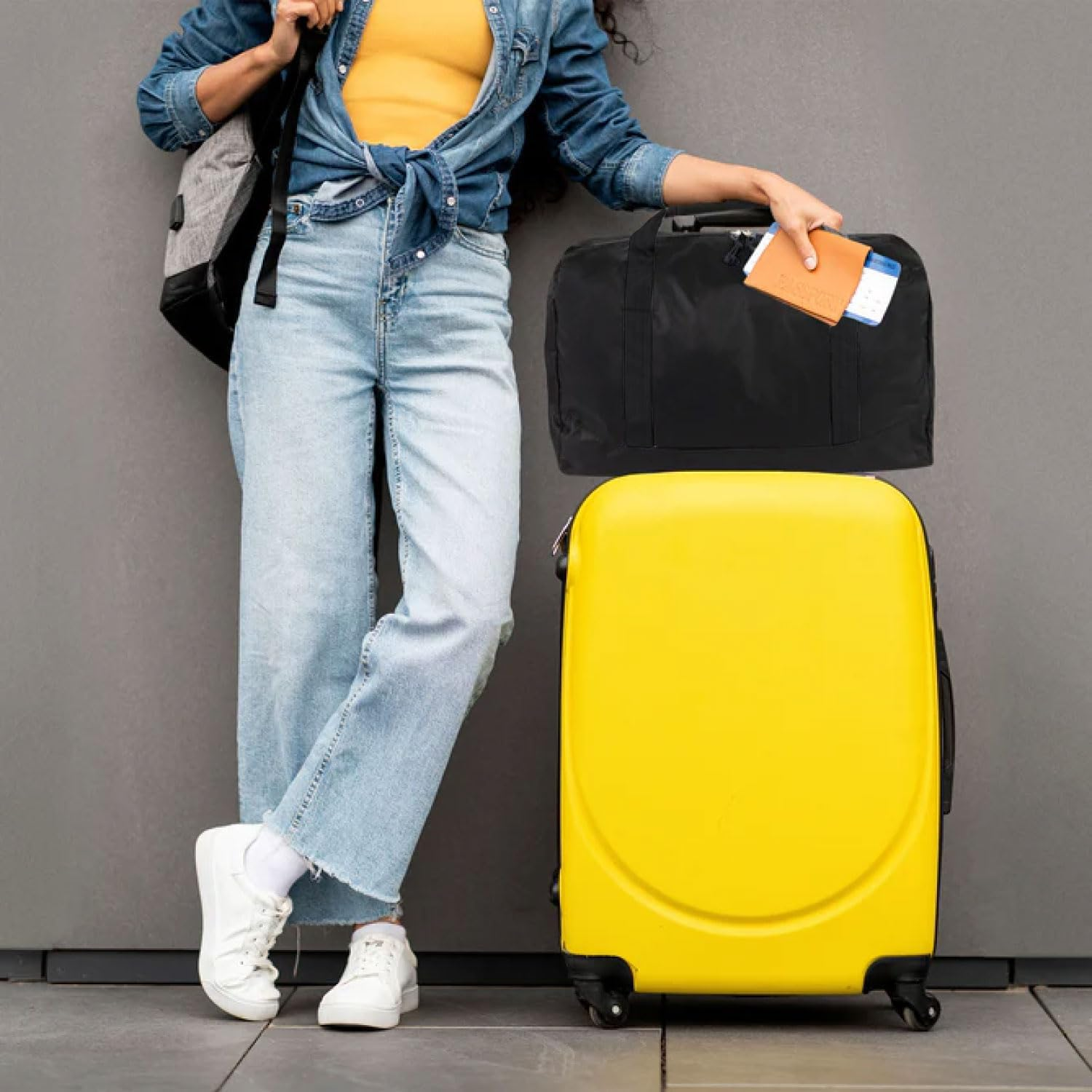 20 Inch 40 Liter Duffel Duffel Bag for Men Women Teens Duffel Duffel Bag for Travel Weekend Night, Black, M, Duffel Bag - Black image number 2