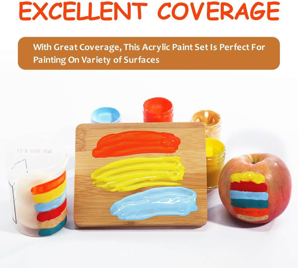 TBC the Best Crafts Creative Acrylic Paint Set, 24 Basics Colors with Bottles (15Ml/0.5Oz), Rich Pigments, Non Toxic for School, Arts and Crafts Projects image number 6