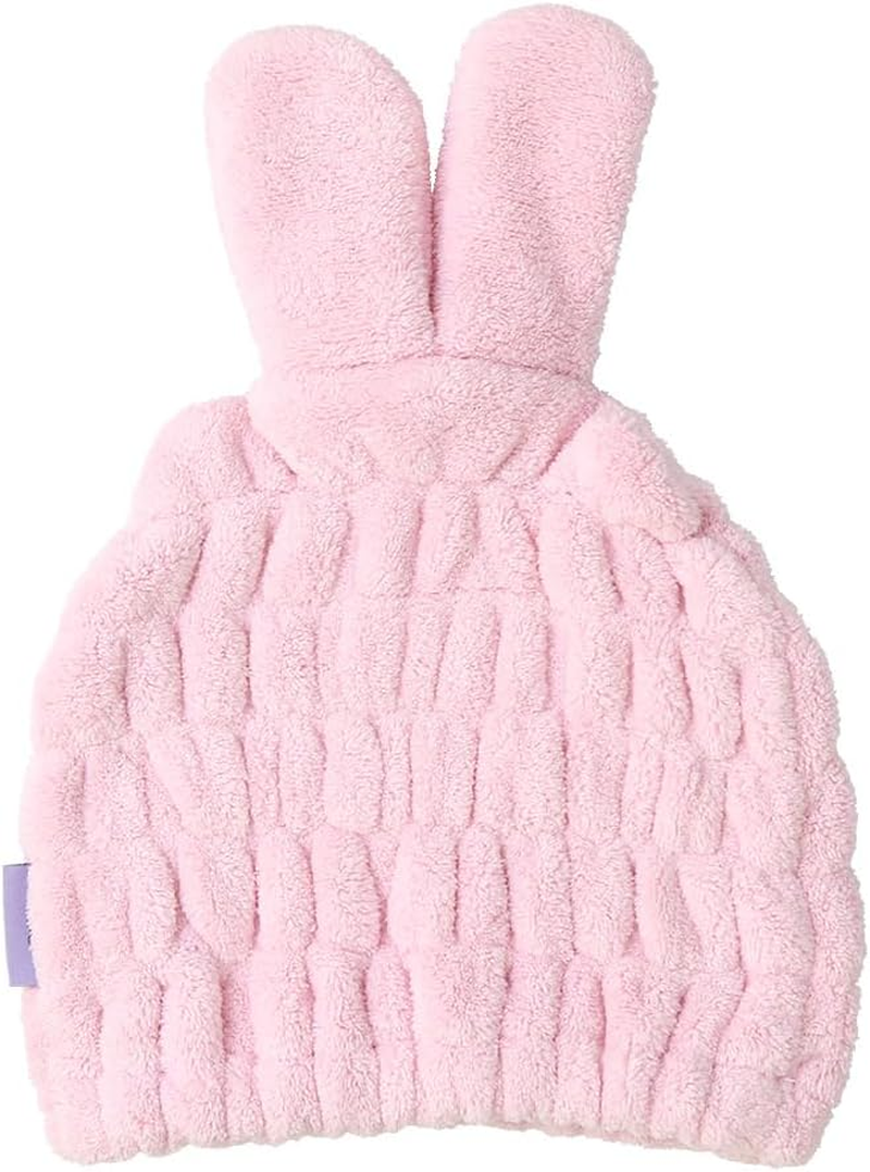 SANTOWA Obakaine Towel Cap with Ears, Microfiber, Water Absorbent, Quick Drying, Includes Name Tag, Character, Rabbine, Hair Cap, Hair Towel, Rabbit F image number 1