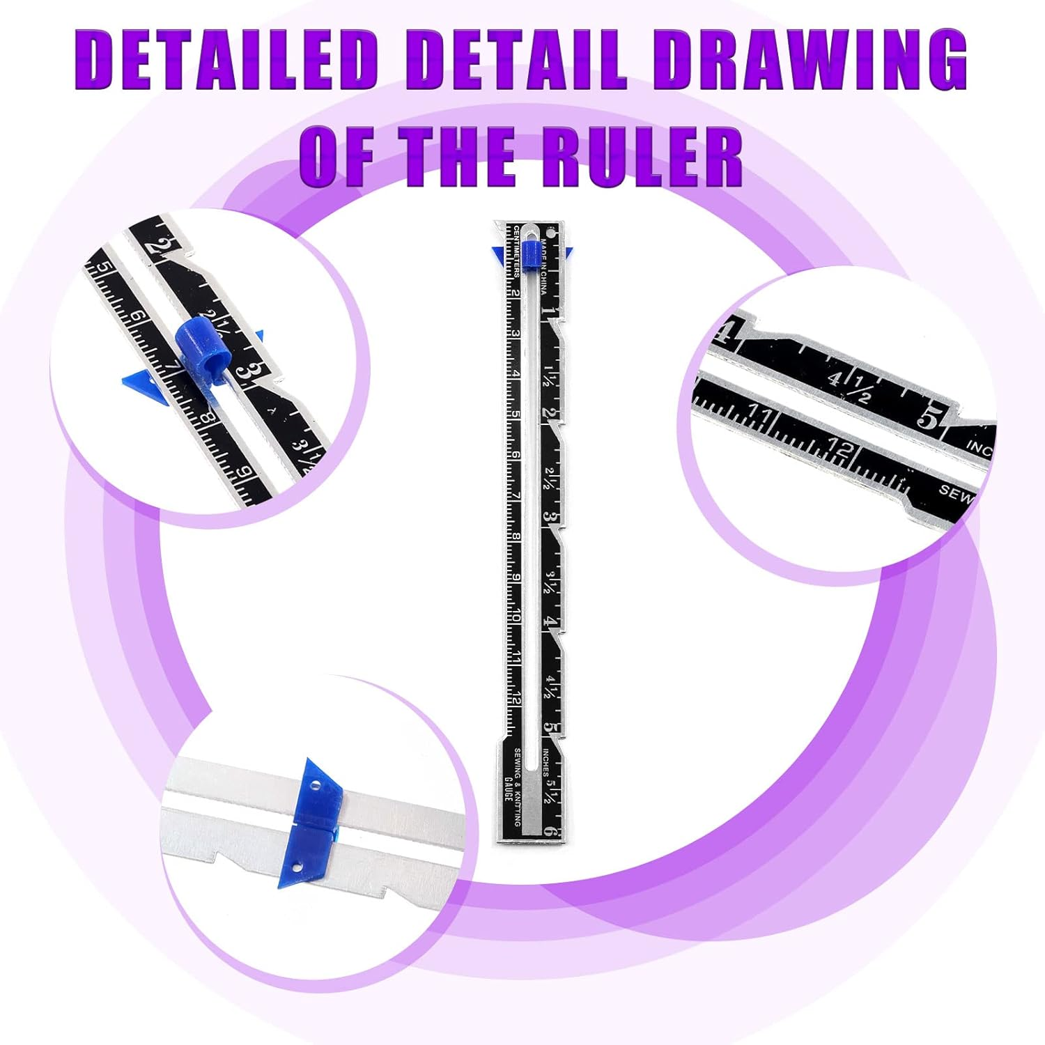 Swpeet 518Pcs Sewing Tools Kit, 10Pcs Professional Tailor'S Chalk, 1Pcs Sliding Gauge and 4Pcs Seam Ripper with 500Pcs Quilting Sewing Pins and 2Pcs Snip Scissor Assortment Kit, Thread Remover image number 2