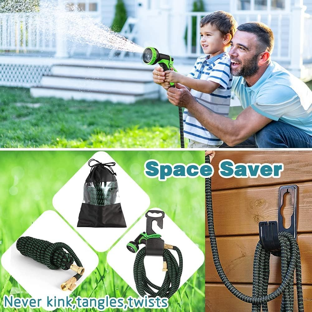 Cyperever 150Ft Expandable Garden Hose with 10-Pattern Nozzle & High-Pressure Black Spray Gun, 3/4" Brass Connector & Storage Bag, Retractable Water Hose High Pressure for Car Wash & Lawn Watering image number 4