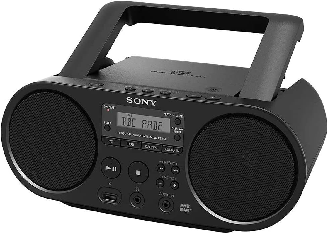 Sony ZS-PS55B CD Boombox with DAB and FM Radio - Black (International Version) image number 1