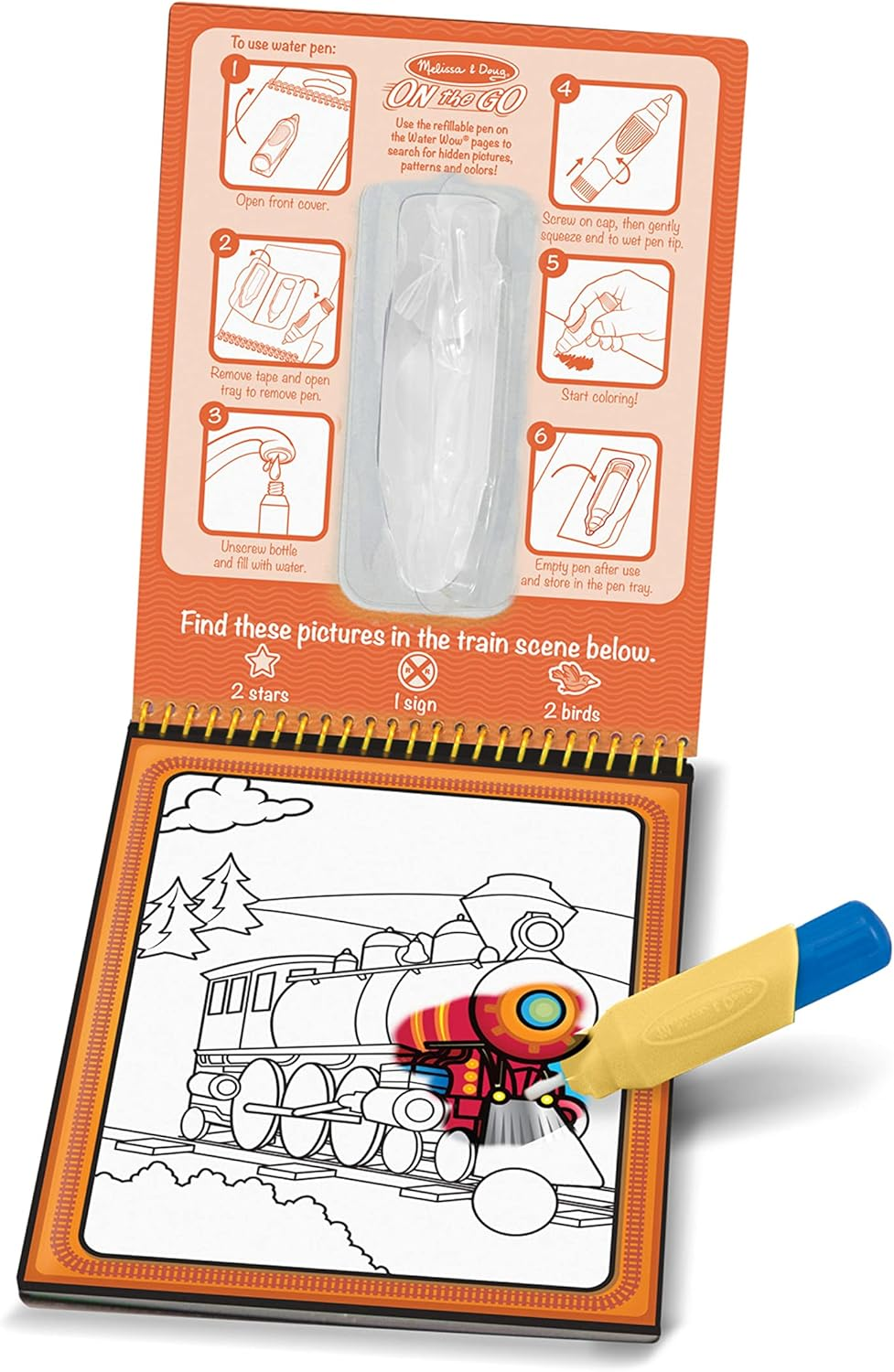 Melissa & Doug 5375 on the Go Water Wow! Water Reveal Pad: Vehicles - 4 Boards and Water Pen,Yellow, 10 Inch - Vehicles image number 6