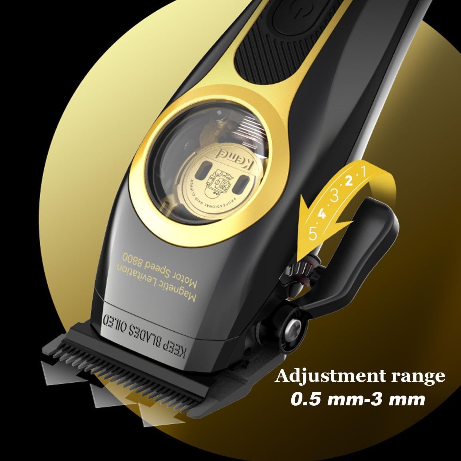 KEMEI 2373 Professional Hair Clipper for Men Maglev Brushless Motor, DLC Fading Blade, Men'S Cordless Hair Clipper Set, Adjustable DLC Blade Barber Machine image number 1