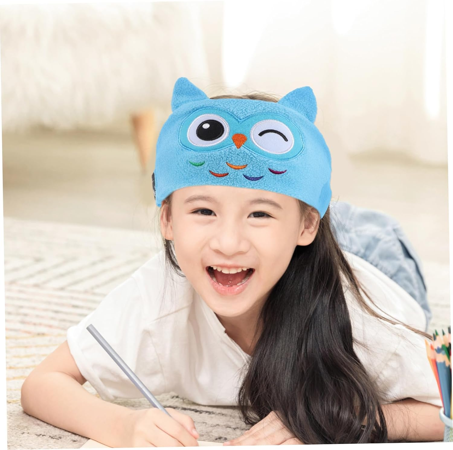 KICHOUSE Kids Music Headband for Safe Volume Control Soft Fleece Earphones for Toddlers for Sleep and Facewash Panda Design