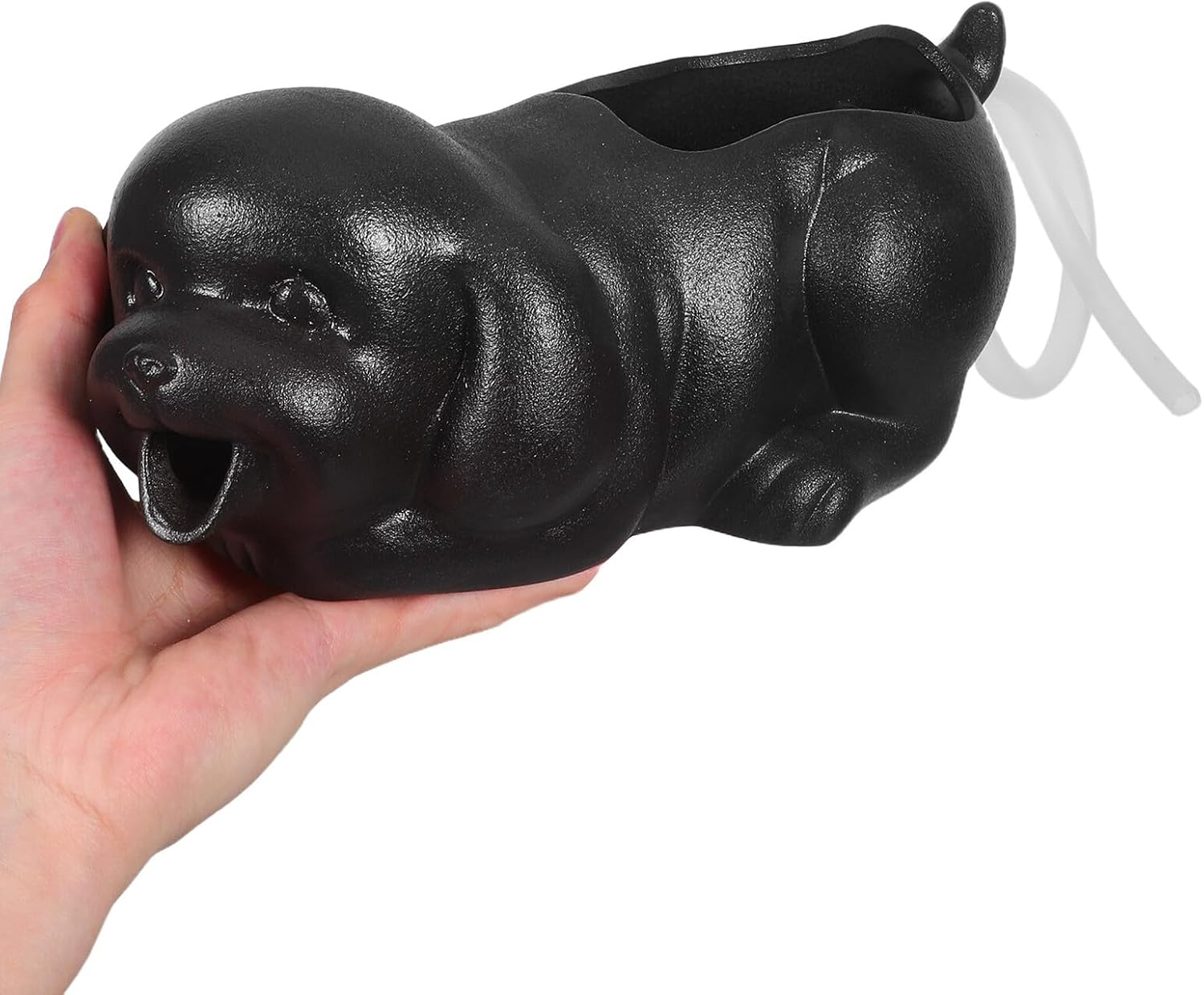 Ceramic Dog Fountain Spitter Planter for Fish Tank Aquarium Decor Natural Water Filtration Clean Water Maintenance Adorable Puppy Statue for Indoor Outdoor Waterfall Landscape image number 1