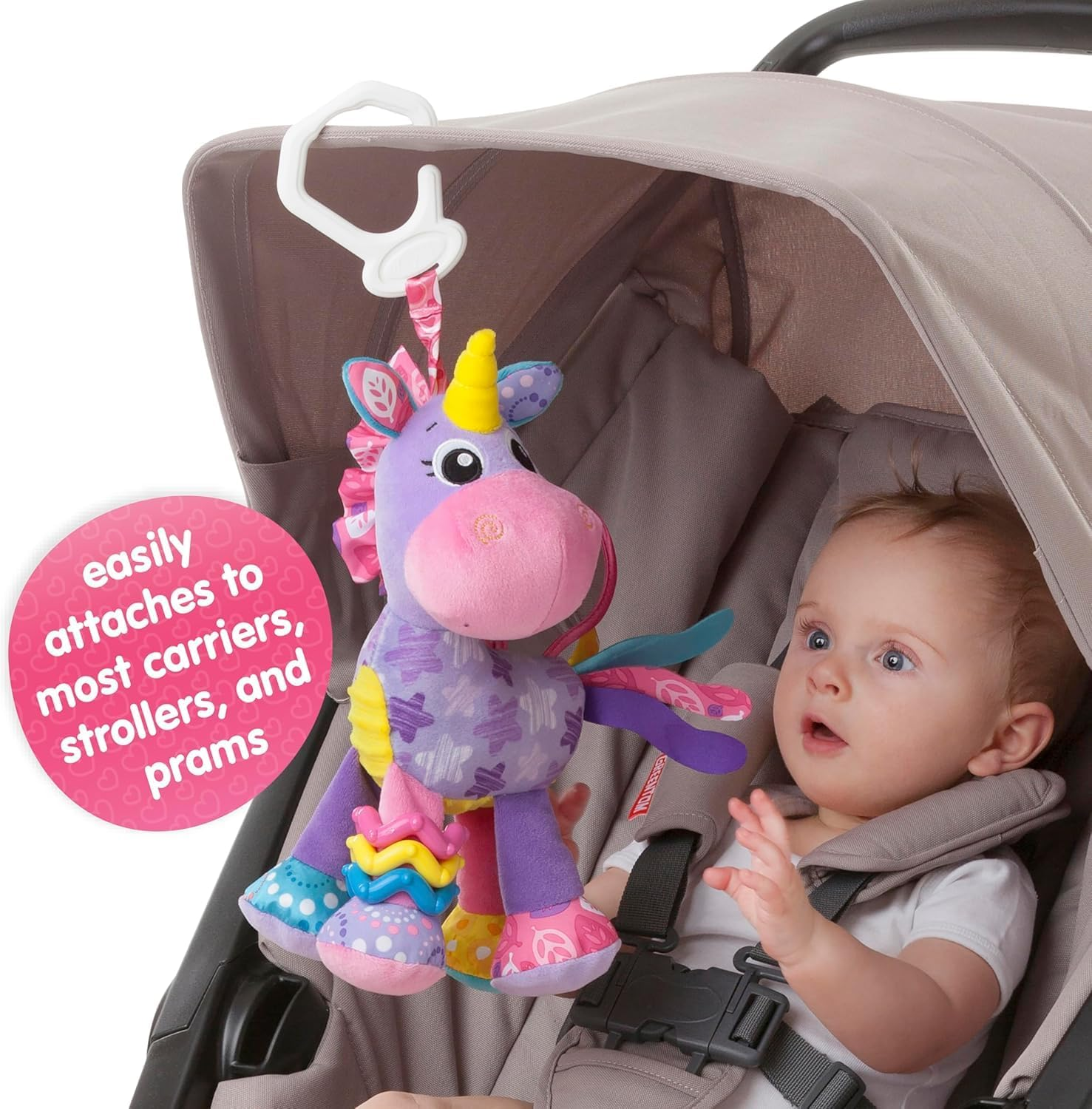 Playgro Activity Friend Star Unicorn - Unicorn Activity for Newborns from 0 Months with Clip, Vivid Texture and Colours image number 3
