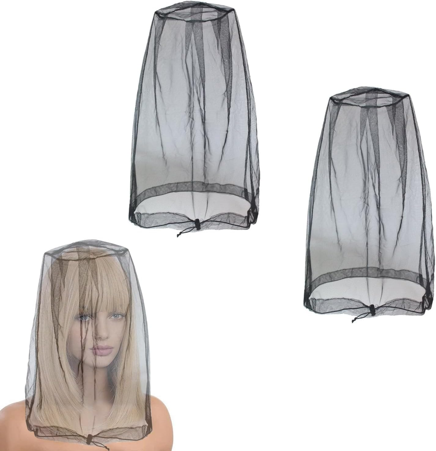 2 Pack Hair Extension Storage Bag,Adjustable Wig Bag with Drawstring Portable Travel Organizer for Protecting Wigs on Mannequin Wig Head from Dirt and Dust(Black) image number 1