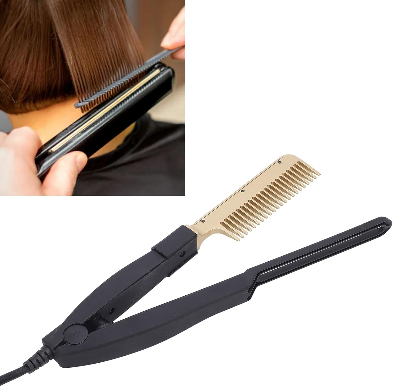2 in 1 Straightener, Fast Heated Comb for Wet Dry Use, Multifunctional Straightening Comb for Women Styling, Plug and Play (AU) image number 4