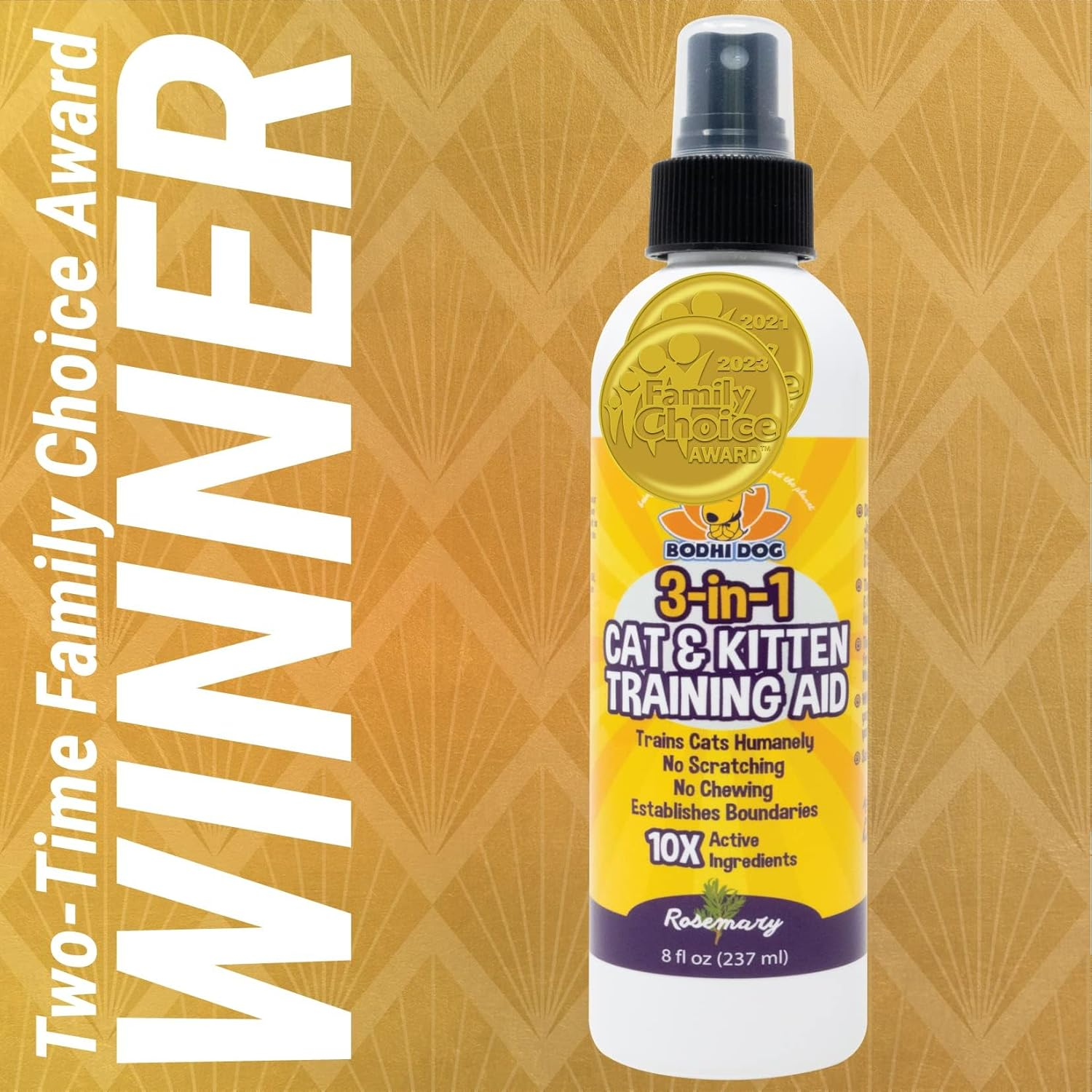 3-In-1 Cat & Kitten Training Aid with Bitter | Cat Training Spray for Indoor and Outdoor Use | anti Scratch Furniture Protector | Establish Boundaries & Keep Cat off | Made in the USA (8Oz) image number 4