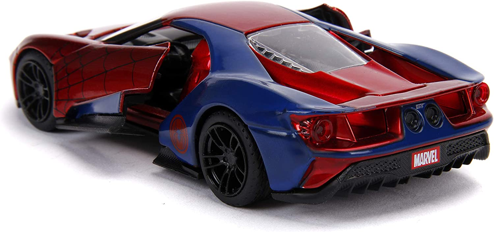 Jada Toys Metals Die-Cast Spider-Man 2017 Ford GT, 1:32 Scale Die-Cast Vehicle, Red/Blue,Red and Blue