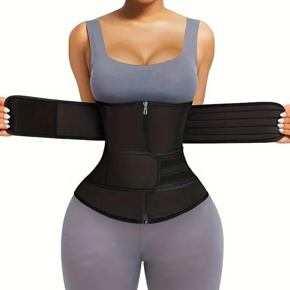 Waist Trainer Sauna Corset Sweat Belt for Women, Compression Girdle, Cincher Band, Workout Fitness Back Support image number 6