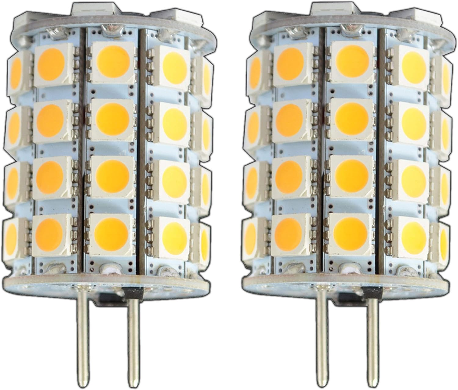 Pb-Versand G6.35/GY6.35 LED 6 Watt Daylight White Cool White ~ 35W Halogen 12V AC/DC Lamp Pack of 2