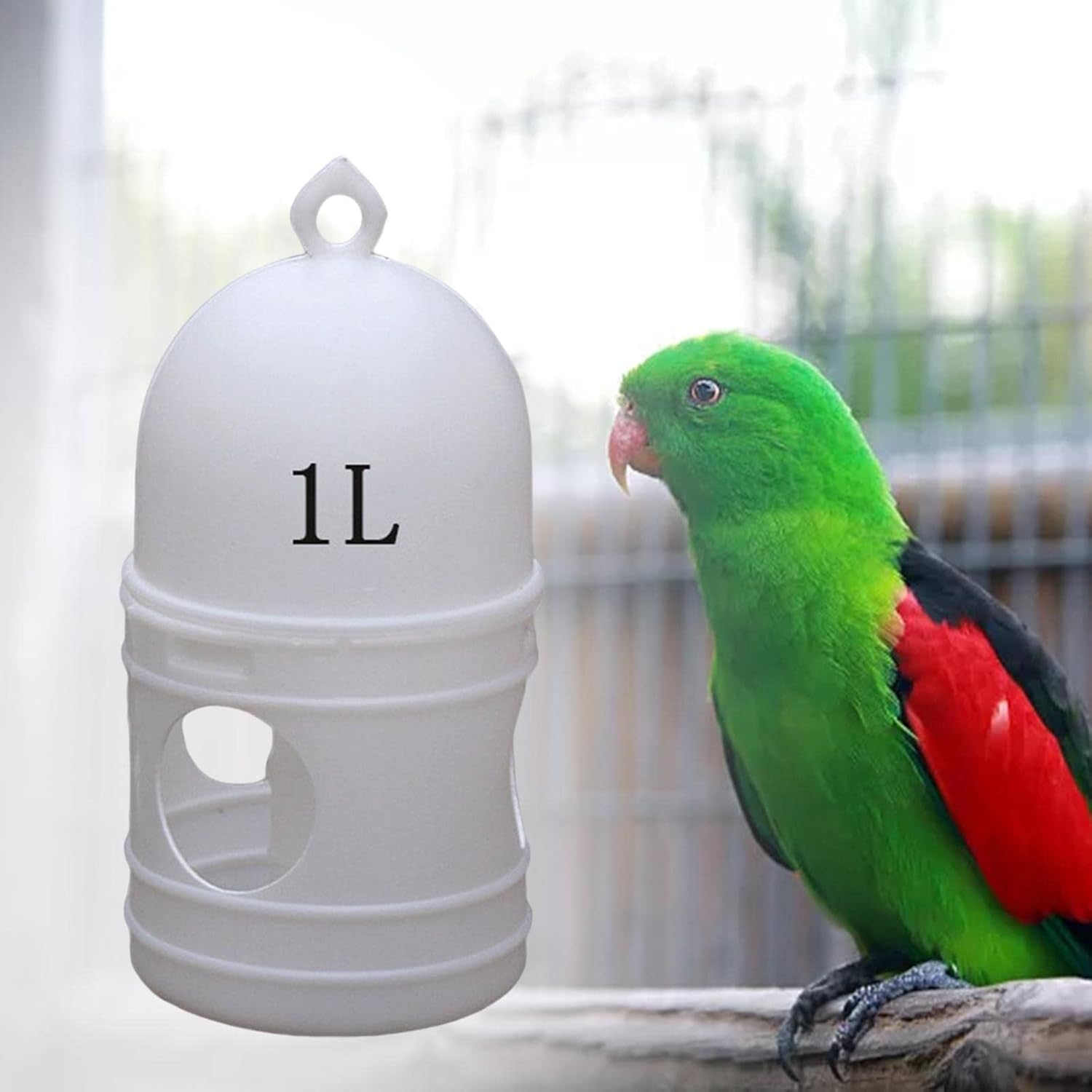 1L Pigeon Water Dispenser Bird Drinker Automatic Bird Water Feeder White, 16X12Cm image number 1
