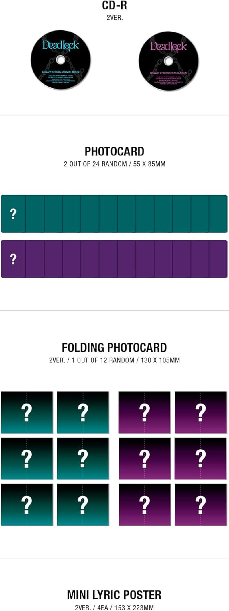 Xdinary Heroes Deadlock 3Rd Mini Album Standard Version BLUE Cover Cd+1P Poster+88P Photobook+2P Photocard+1P Folding Photocard+4P Mini Lyric Poster+1Ea Door Hanger+Tracking Sealed image number 2