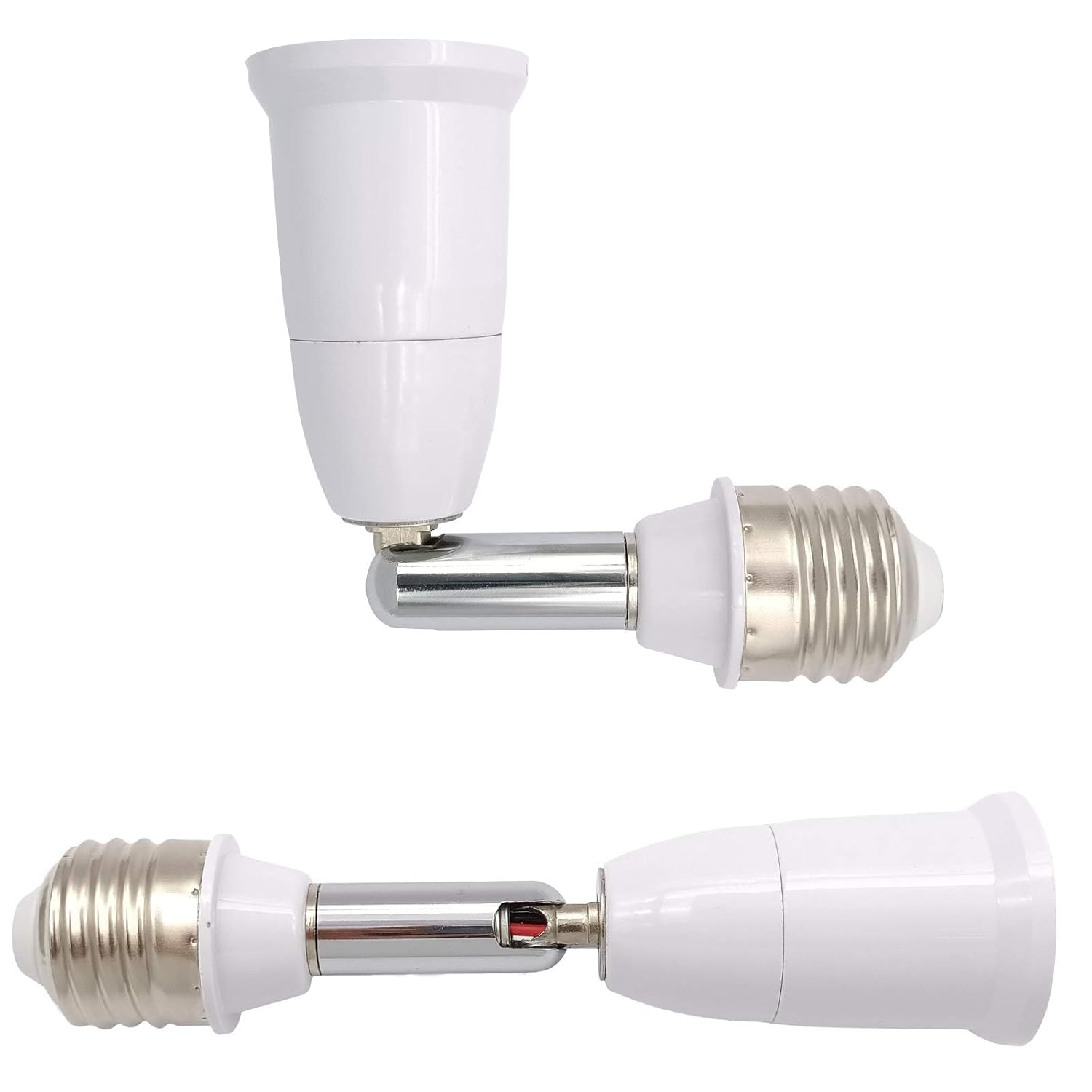 E26/E27 Light Socket Extender, 4.5 Inch Extension Socket Extender Adapter, Adjustable Vertical 180&deg;Horizontal 360&deg;, Flexible Medium Light Bulb Socket Converter (2-Pack) image number 2