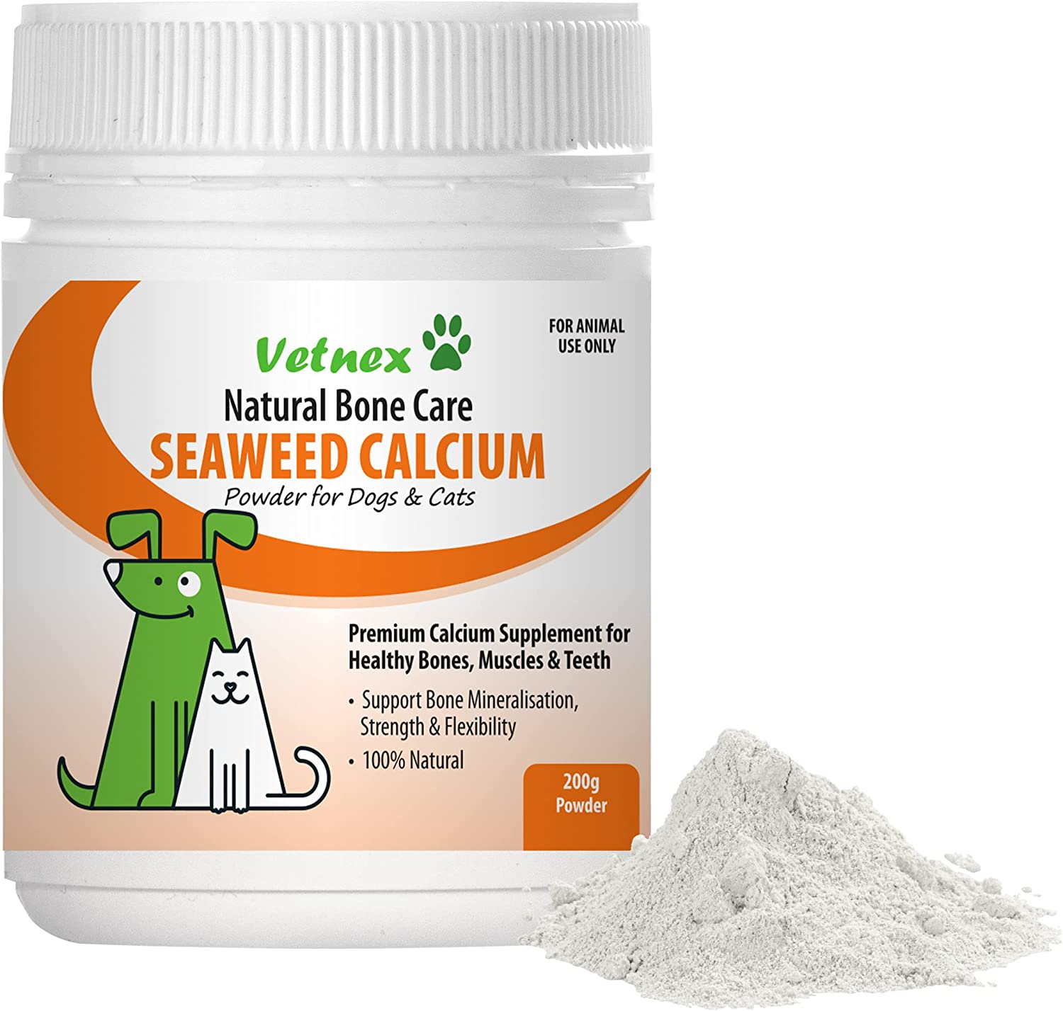 Vetnex Seaweed Calcium Powder for Dogs & Cats 200G image number 5