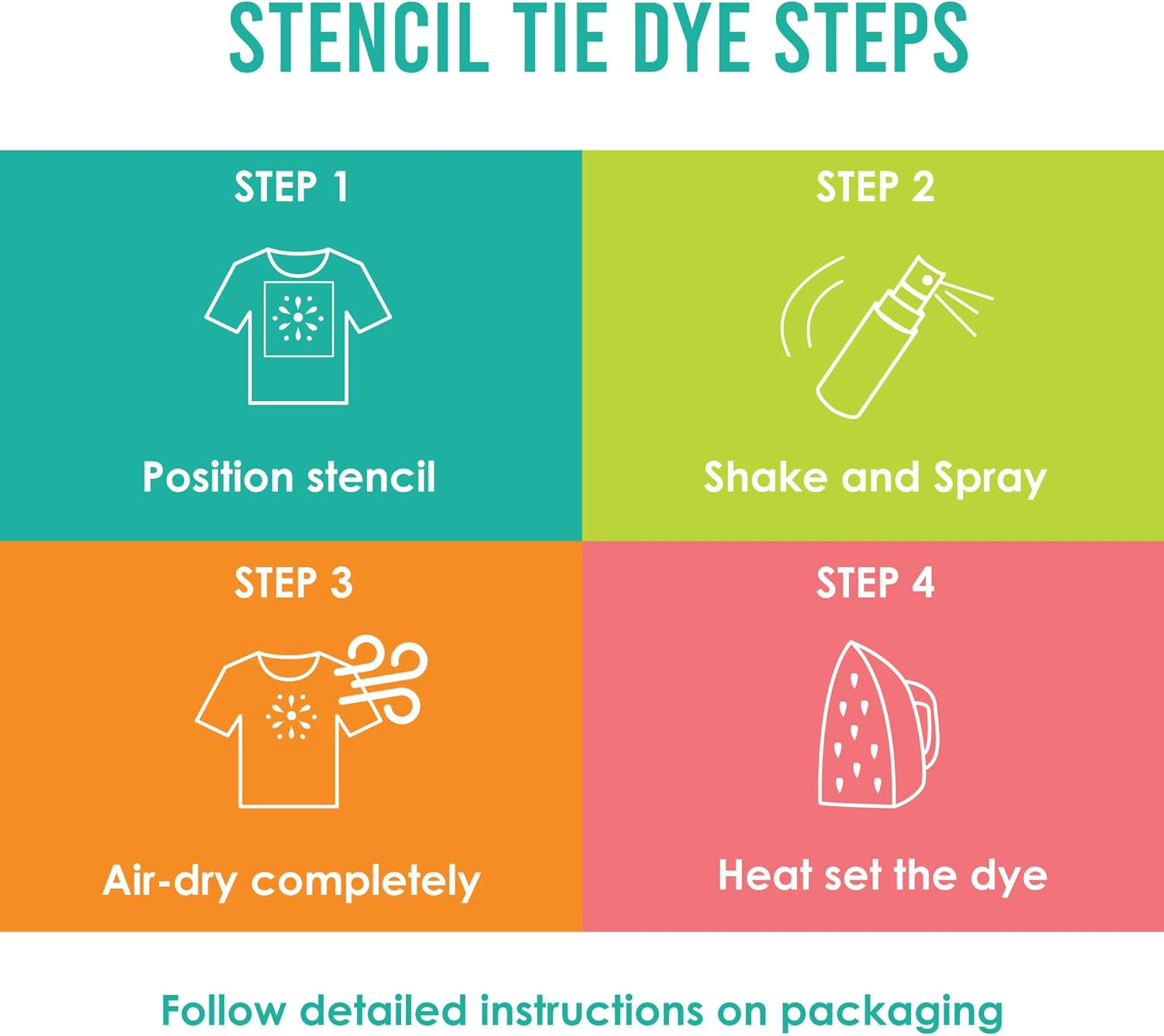 S.E.I. Neon Tie Dye Kit, Fabric Dye Spray Set, Easy Clean Up, Easy Application, Spray Tie Dye Kit - 8 Pack of Colors