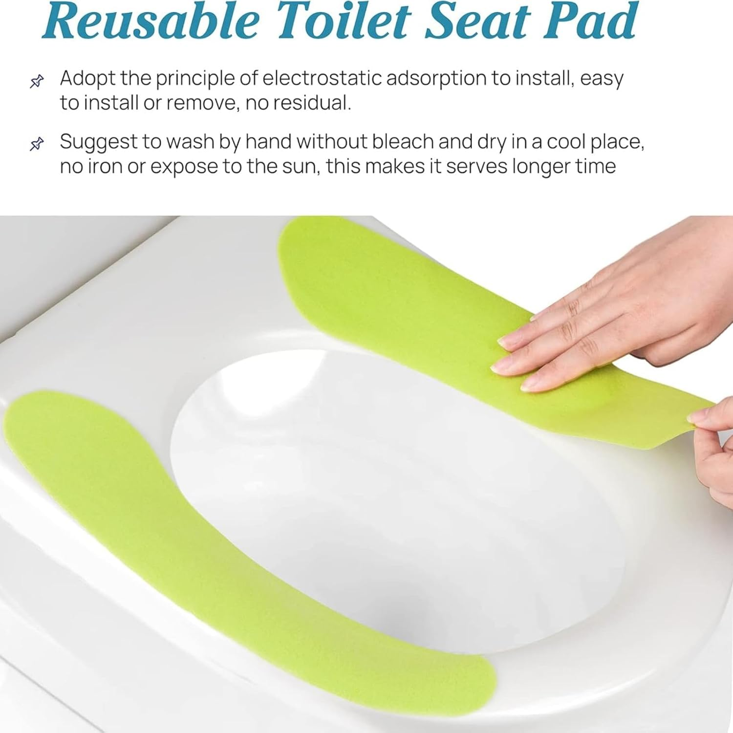 Washable Toilet Seat Covers - Soft, Reusable & Adhesive Pads | All-Season Comfort & Hygiene for Aussie Bathrooms (8 Pairs Purple, Green, Blue, Pink&times;2) image number 5