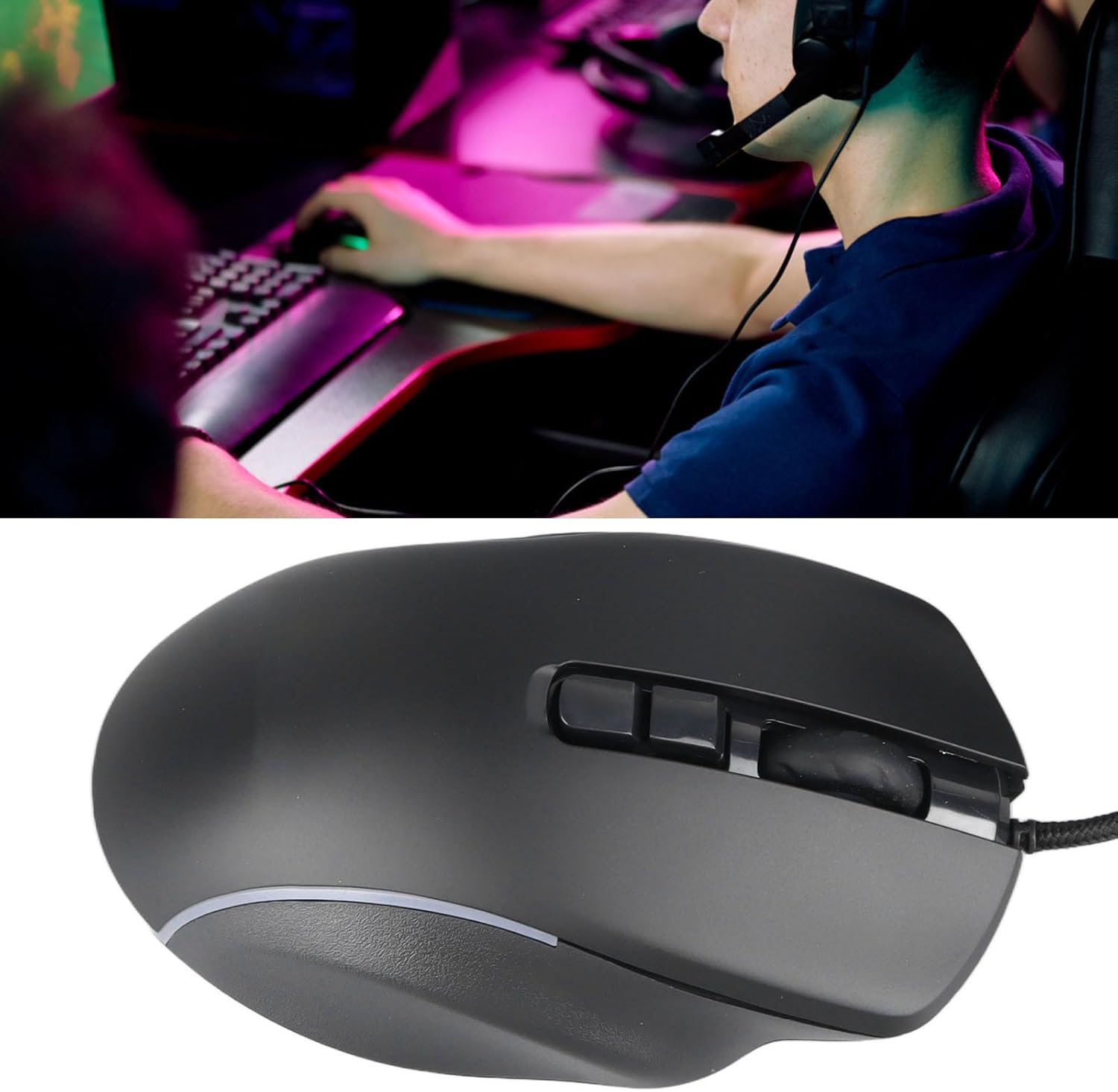 Wired Gaming Mouse, RGB Backlit, 6 Adjustable DPI, 10 Programmable Buttons, Corded Gamer Mouse for PC Computer and Laptop (1) image number 5