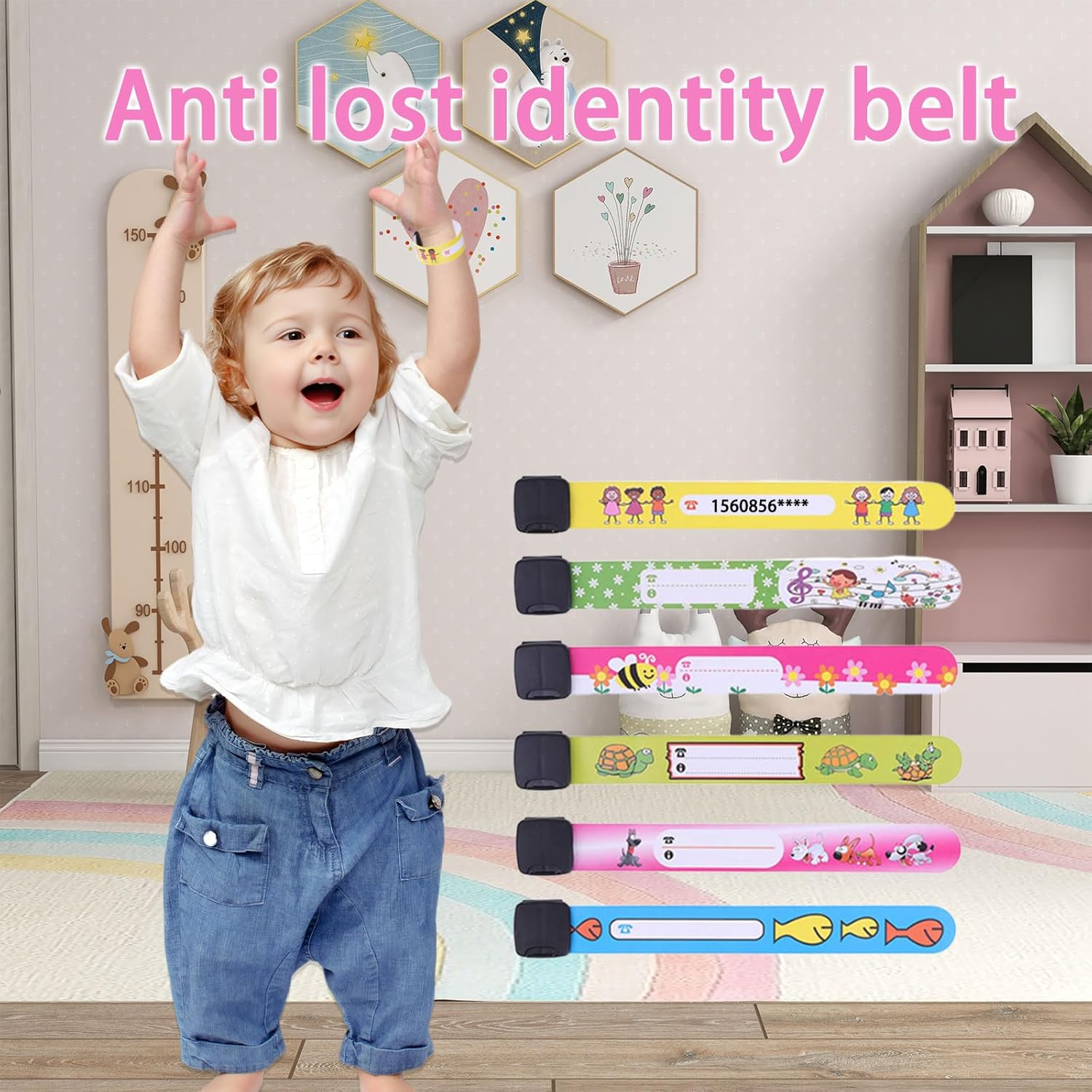12 Pieces of Wrist Band, Children'S Safety Id Wristband, Reusable Waterproof and Anti-Wandering Wristbands, Anti-Wandering Emergency Travel Information Id Writing Wristband image number 2