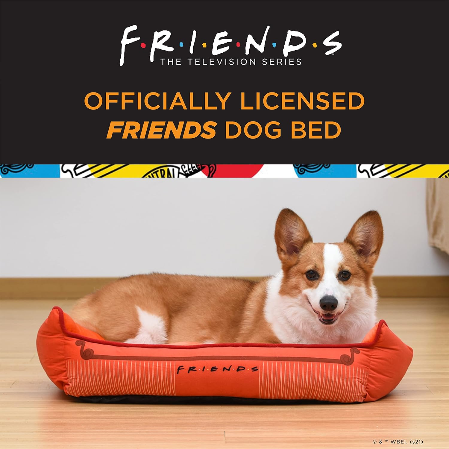 Guhuikufriends the TV Show Sofa Cuddler Dog Bed, 24"X 19"X 8", Pink, Officially Licensed by Warner Bros image number 2