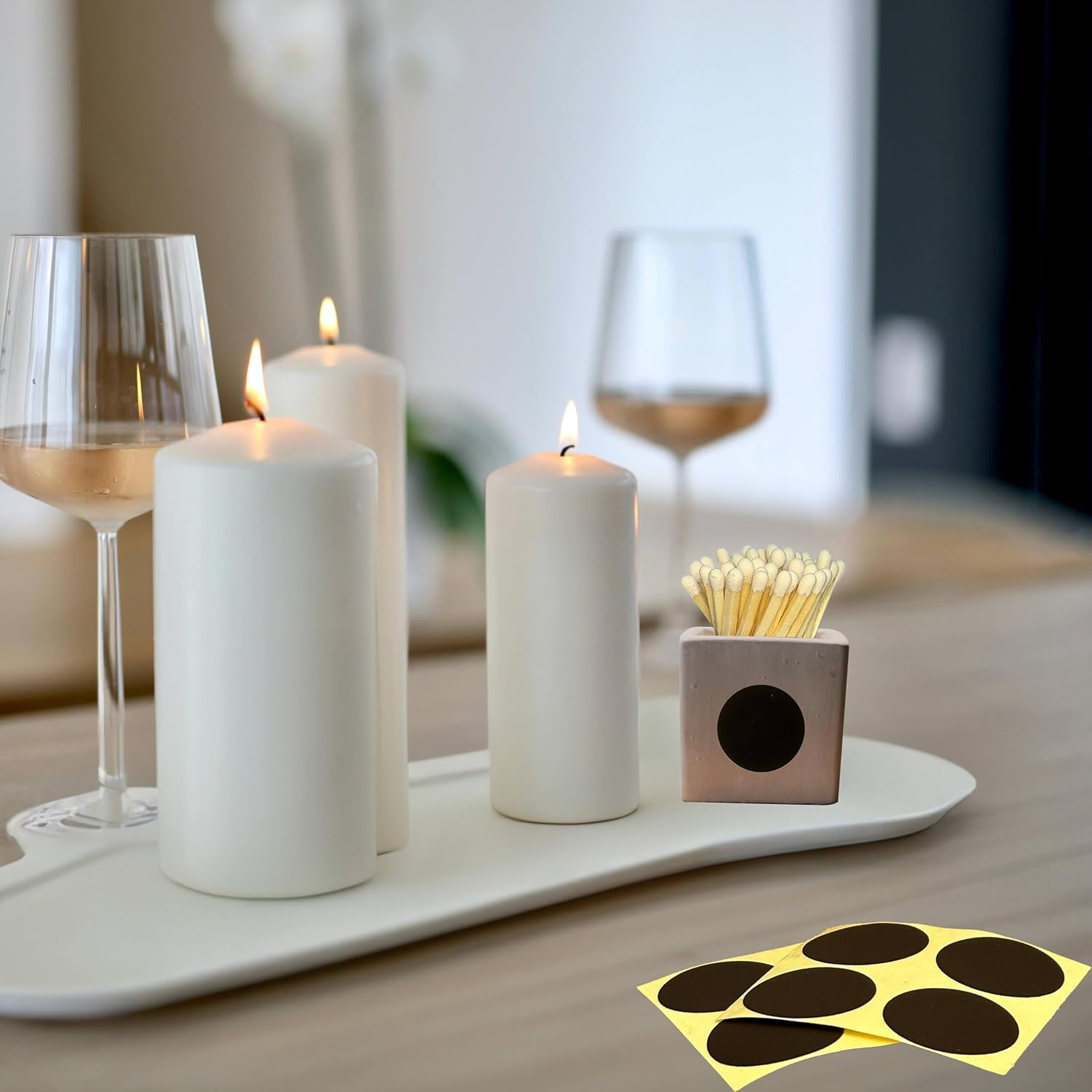 60Pcs Circle Match Striker Sticker, 24Mm Self Adhesive Match Striker Paper Black(Pack of 60) image number 5