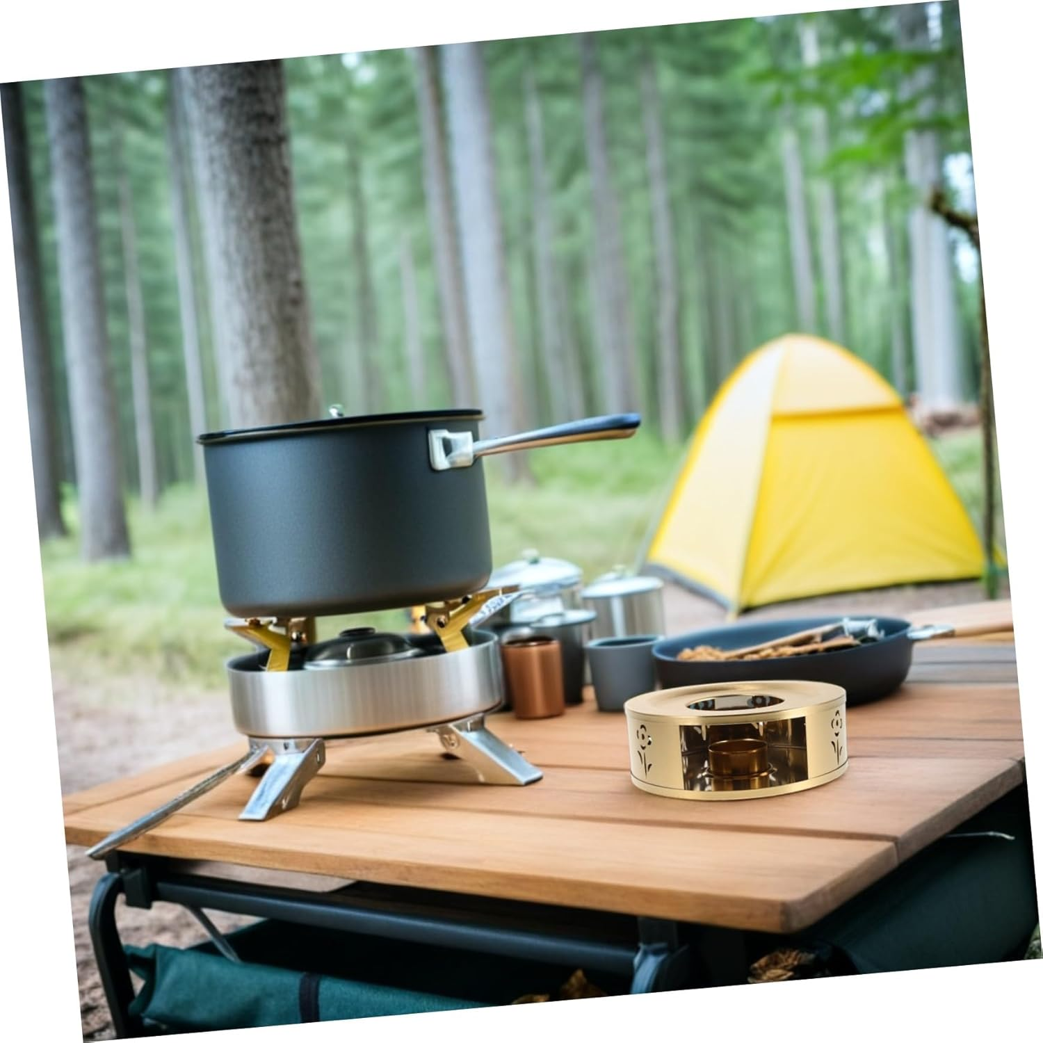 LOEFLIFA Stainless Steel Tea Warmer with Flower Pattern Tealight Holder Portable Warmer Base for Teapot Efficient Heat Maintenance for Coffee Espresso Milk for Indoor and Outdoor Use image number 5