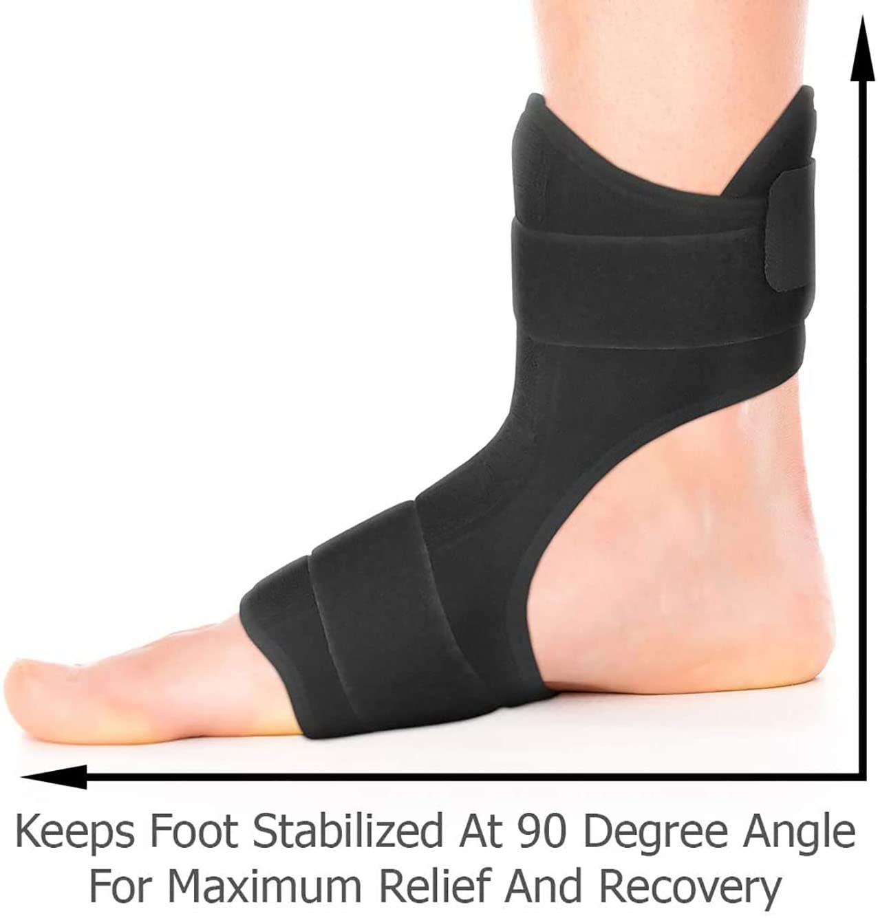 Plantar Fasciitis Night Splint - Drop Foot Support Brace - Dorsal Plantar Fasciitis Splints for Right or Left Foot. Support Sleep, Arthritis, Tendonitis, Dorsal, Heel Calf Stretcher, Men + Women image number 5