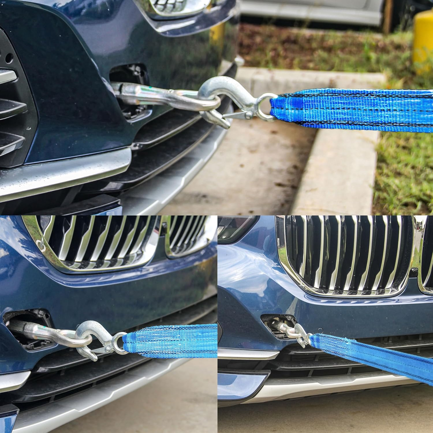 Heavy-Duty Tow Strap with Hooks,10,000Lbs Capacity, Reliable Tow Rope Versatile Applications (2IN X 30FT Blue) image number 5