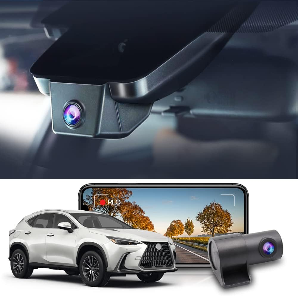 Fitcamx 4K Dash Cam Suitable for 2022-2026 Lexus NX350 NX250 NX300 NX Premium Luxury Nx450H F Sport, OEM Look, 2160P UHD Video, G-Sensor Loop Recording, Wifi & APP, Plug & Play, 64GB Card image number 2