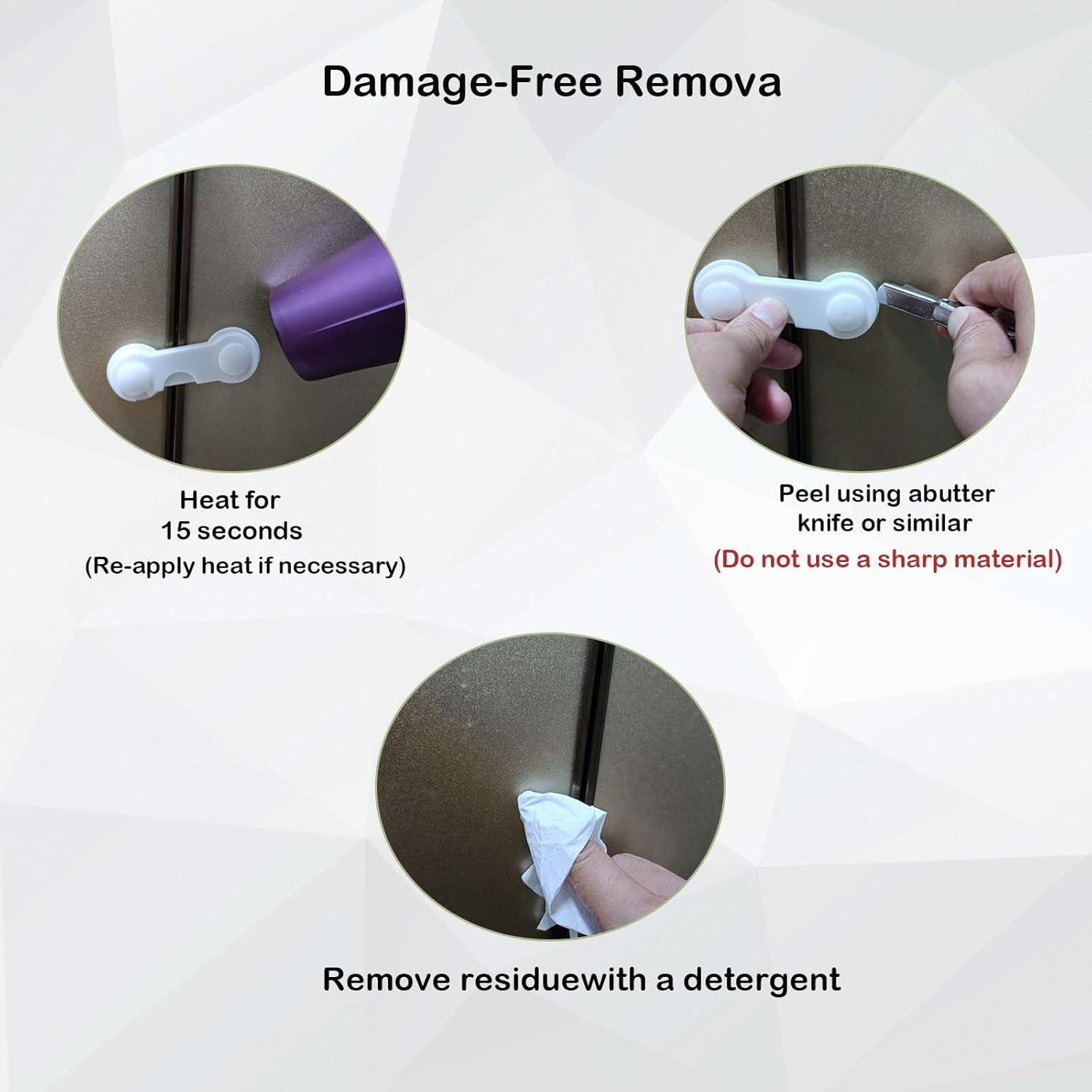 Loimon 6-Pack Child Proof Locks - No Drilling Baby Safety Locks for Cabinets, Drawers, Wardrobe & Cupboards | Easy Install Childproof Door Locks | Secure Australian Homes image number 4