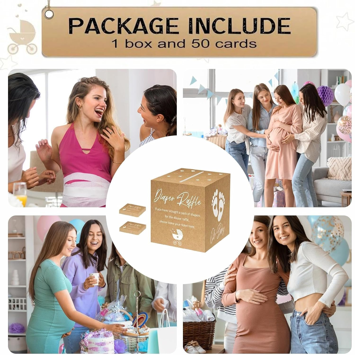 Large Package for Gender Reveal | Fun Baby Shower Activity, Baby Shower Decoration Keepsake for Pregnancy Announcement Event Home Party Birthday Family Gathering image number 4