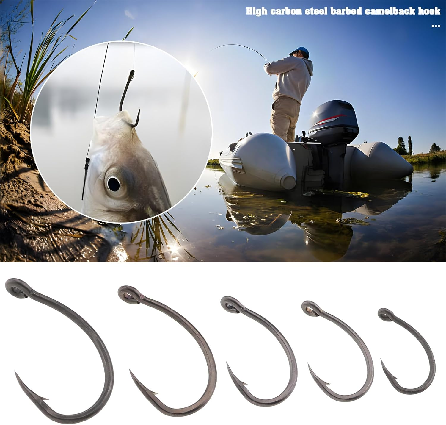 50PCS Barbed Carp Hook 2 4 6 8 10 High Carbon Steel Carp Fishing Hooks for Freshwater Saltwater Increase Hook Strength of Fishhook image number 2