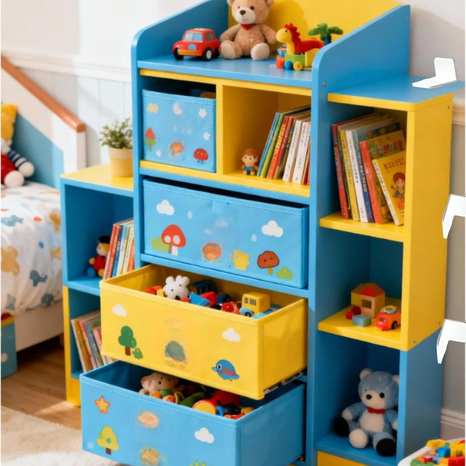 Kalione 4 Packs Adhesive Furniture Anchors No Drill, anti Tip Furniture Wall Anchors for Proofing, Secure Bookshelf Dresser Shelf Cabinet to Wall for Safety - Removable,No Screw image number 2