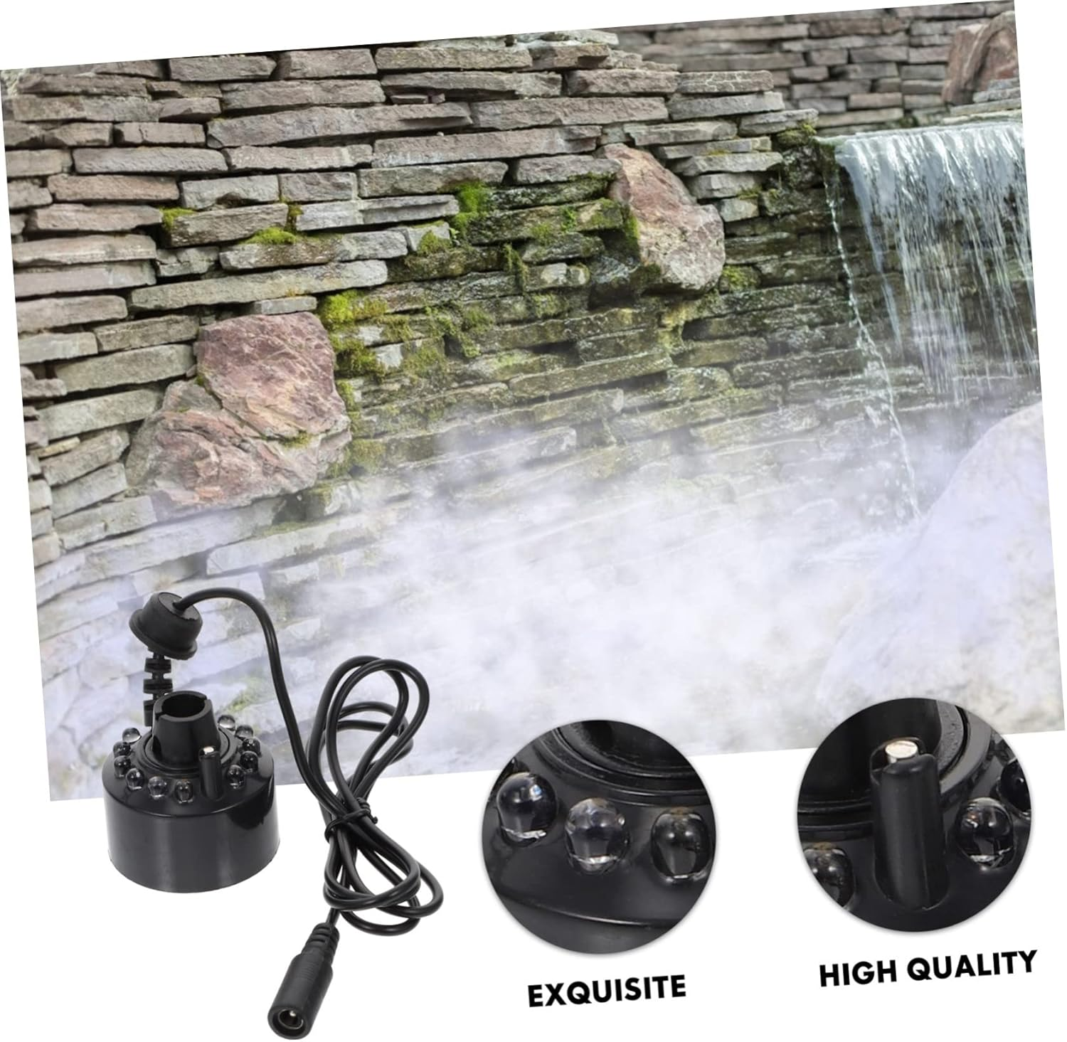ULDIGI Mist Maker Fish Tank LED Mister Fogger Air Humidifier Lamp Fountains Fog Maker Humidifying and Cooling for Indoor Fountain Water Feature Office Plug and Play image number 2
