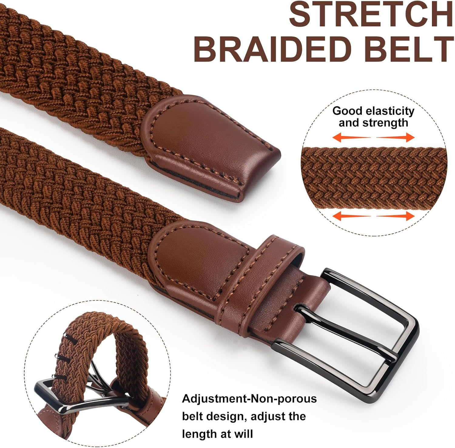 Kids Elastic Stretch Braided Belt for Golf, Youth Baseball Belt for Boys and Girls 1&rdquo; Wide.