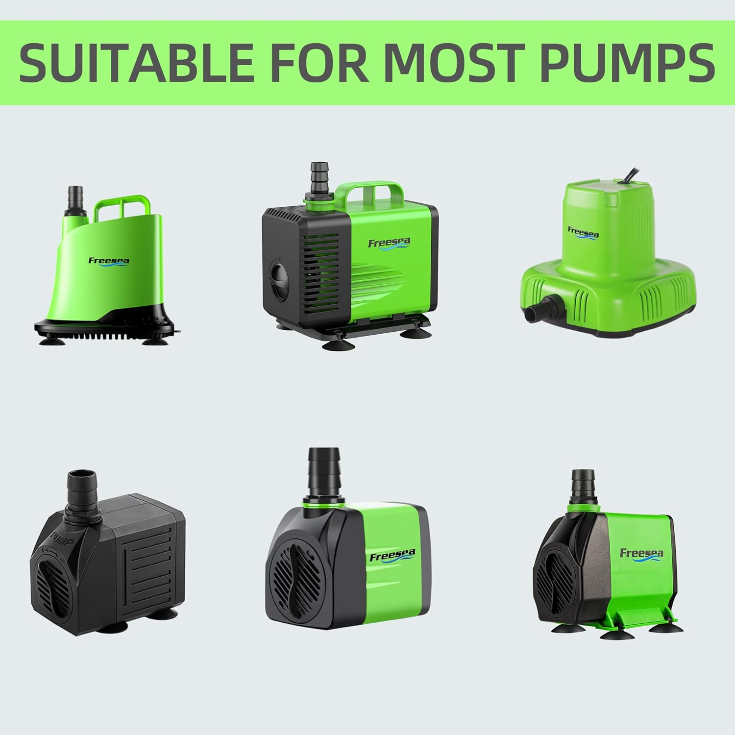 FREESEA Fountain Pump Nozzle Kit: 4 Sizes Water Nozzle Replacement Adapter