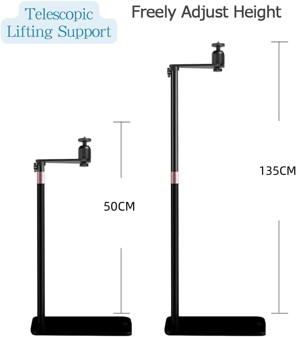 Projector Stand, Floor Mount with Adjustable Height 50-135Cm, Universal Projector Ceiling Mount 360&deg; Rotatable for Home & Office (Black-135Cm) image number 4