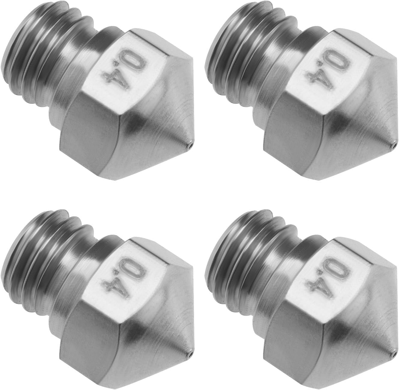 SG Store 4PCS 0.4Mm 3D Printer Plated Wear Resistant MK10 M7 Thread Stainless Steel Nozzles Printer Accessories for MK10 1.75Mm 3D Print image number 1