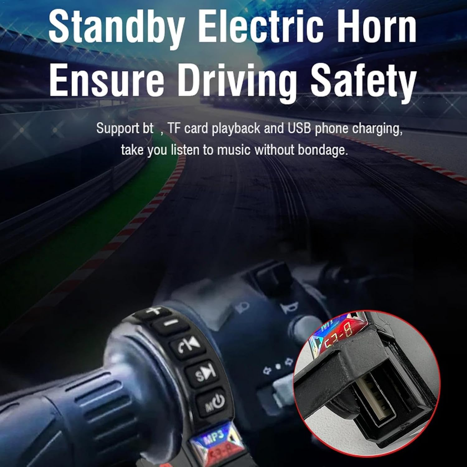 Handlebar Speakers for Motorcycle - Motorcycle Audio Sound System for Handlebar - Radio Amplifier, Audio Amp System, Hifi Sound Motorcycle Stereo for ATV and UTV