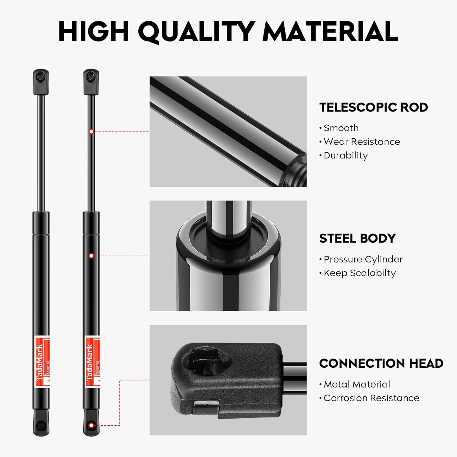 2 Pcs Front Hood Lift Gas Struts Supports Shock for 1997-2004 Chevrolet Corvette,2007-2016 Lincoln Navigator SG330023 4525 image number 3